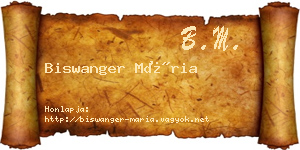 Biswanger Mária névjegykártya
